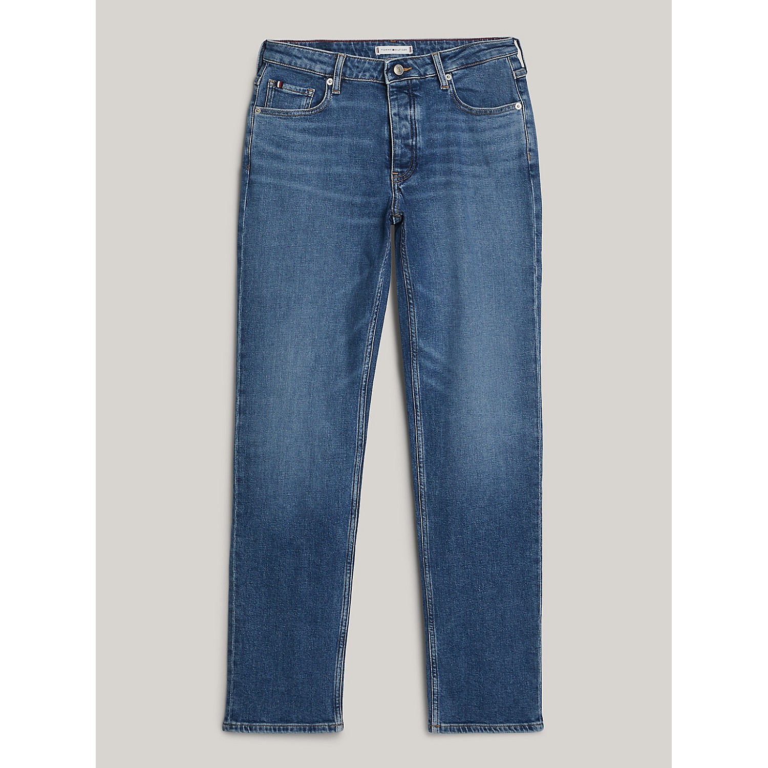 TOMMY HILFIGER Mid-Rise Straight Fit Light Wash Jean